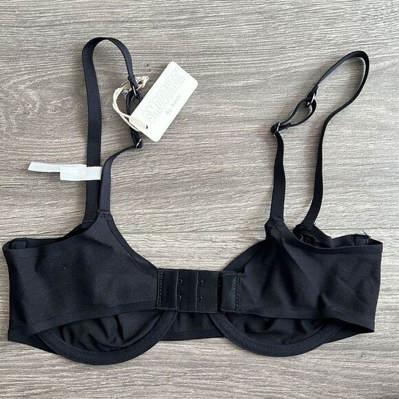 SMOOTHEZ by Aerie Balconette Mesh Bra Size 32C True Black Underwire Sheer NWT - Picture 5 of 7